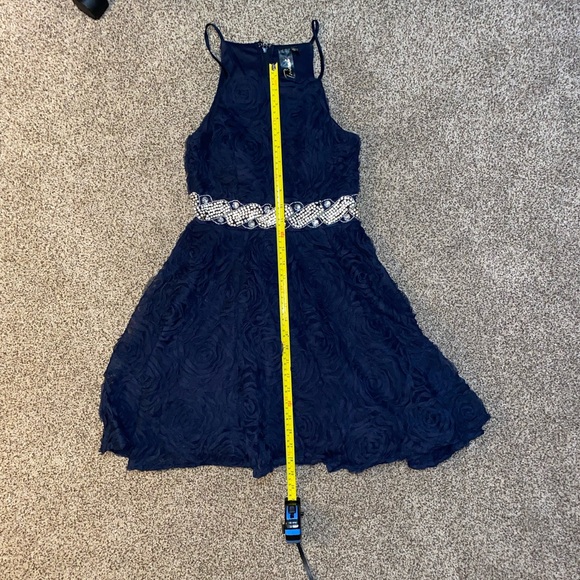 Trixxi Navy Blue Rose Mini Dress - Picture 4 of 7